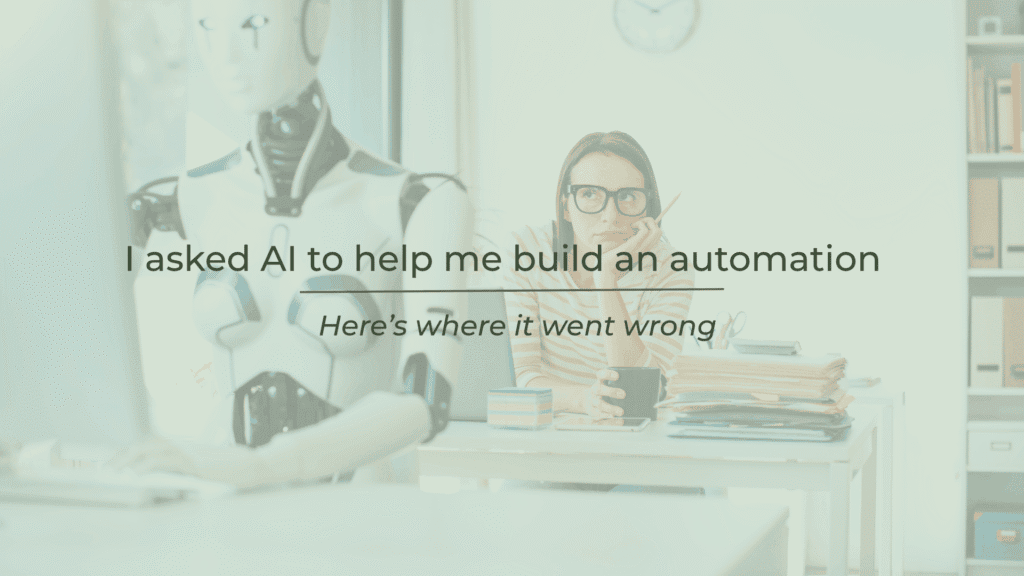 Woman working with robot in office for automation project.