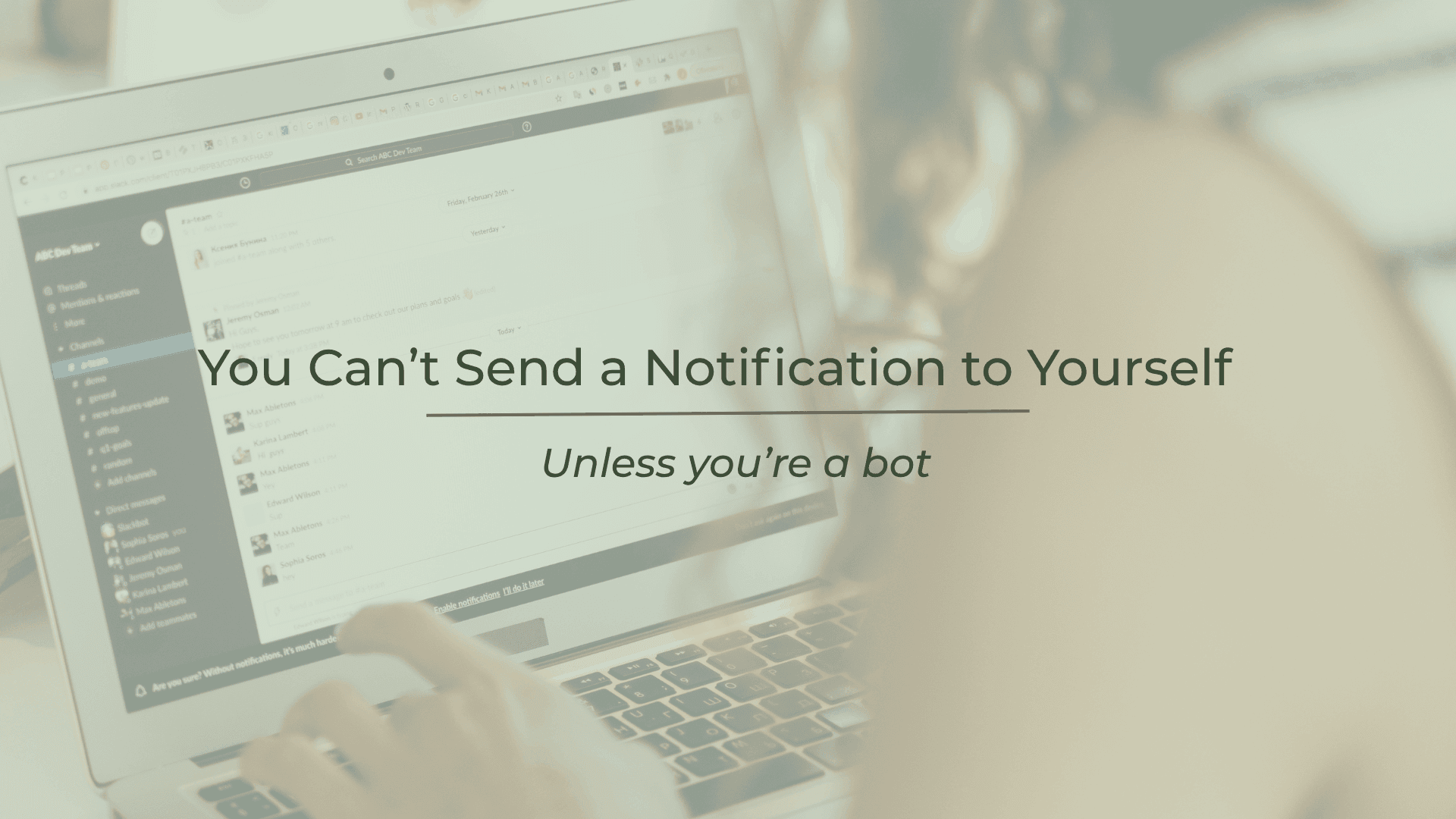 Person configuring email notifications on a laptop for automation tasks.